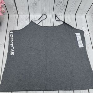 NWT Gray Women's Adjustable Spaghetti Strap Cami, Size XXXL(22)